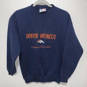 Vintage Logo Athletic Denver Broncos Sweatshirt Size M Blue